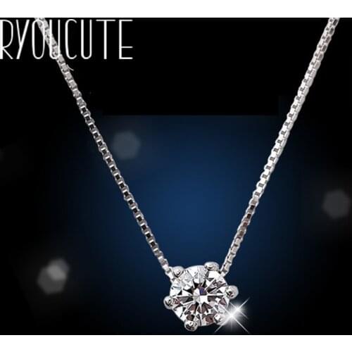 Silver Color Necklace Six Claw AAA CZ Mosaic Zircon Choker Necklace For Women collier Valentines Day Gift