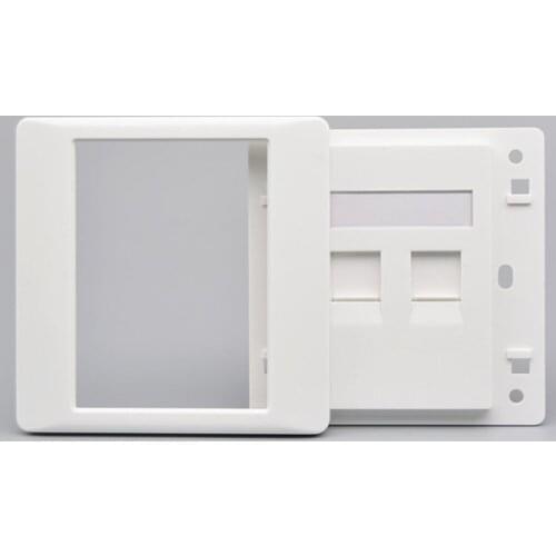 86x86mm Female To Female CAT6 Gigabit Dual Pass Network Wall Plug RJ45 LAN Faceplate Internet Straight Plug Outlet