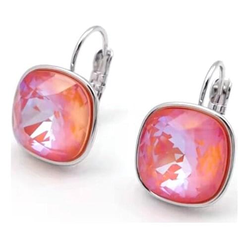 11.11 Square Stud Earrings made with Austrian Crystal For Women New Fashion Female Earrings Wedding Party Jewelry Mom Girls Gift