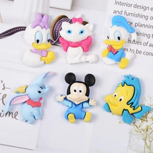 100pcs/lot Kawaii Resin Cartoon Animal Duck/ Cat/ Fish Flatback Cabochon For Scrapbooking Craft Kids Head Wear DIY Decorative