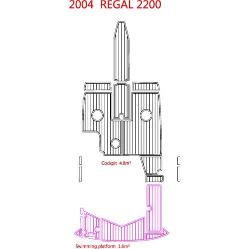 2004 REGAL 2200 Cockpit Swimming platform Pads 1/4" 6mm EVA Teak Decking
