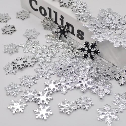 24PCS Plating Silver Snowflake Decoration Christmas Small Decals Wholesale Wedding Supplies Christmas Ornaments Home Furnishing