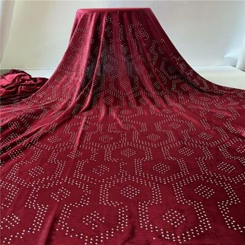 2020 African velvet lace fabric with sequin french net lace 5 yards free shipping high class velvet fabric Nigeria party w19-44