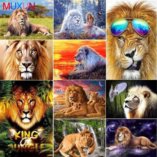 Muxun Diamond Painting Animal Lion Embroidery Sale Full Square Rhinestone Picture Diamond Mosaic Home Decor Gift Dropship Jq376