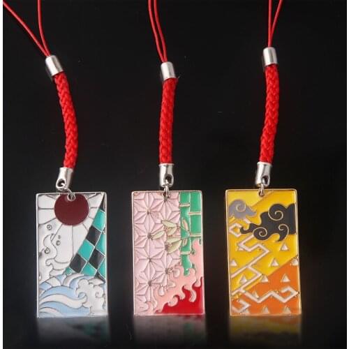 Anime Kimetsu No Yaiba Cosplay Pendant Demon Slayer Metal Accessory Kamado Nezuko Tanjirou Agatsuma Zenitsu Props Gifts Pendant