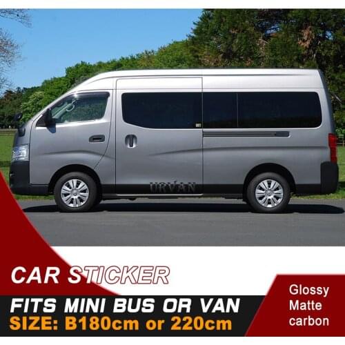Car accessories 2 pieces side door stripe graphic Vinyl cool car stickers custom fit for mini bus or van B180 cm or 220 cm