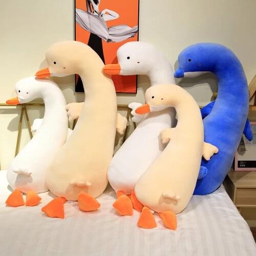 Big White Goose Pillow Plush Toy Sleeping Pillow Soft Comfortable Stuffed Doll Funny Sweet Gift for Friends Kid Stuffed Animals