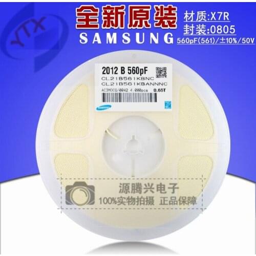 CL21B561KBANNNC CAP CER 0805 560P 561K ±10% 50V X7R Ceramic Capacitor 4000pcs Ceramic Capacitor