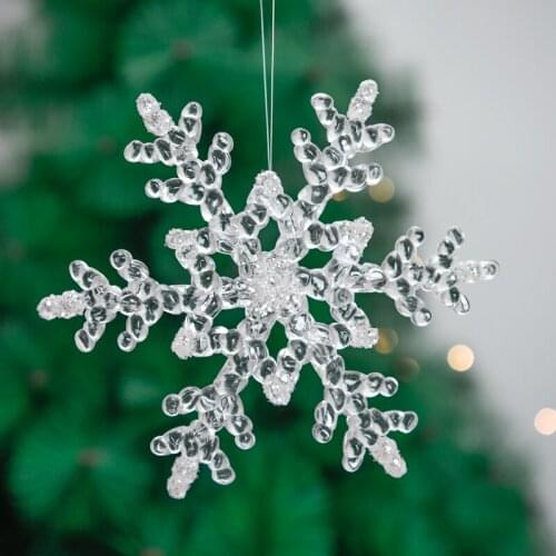 Christmas tree decoration pendant 8-16cm transparent hollow sequin snowflake flake acrylic plastic flake