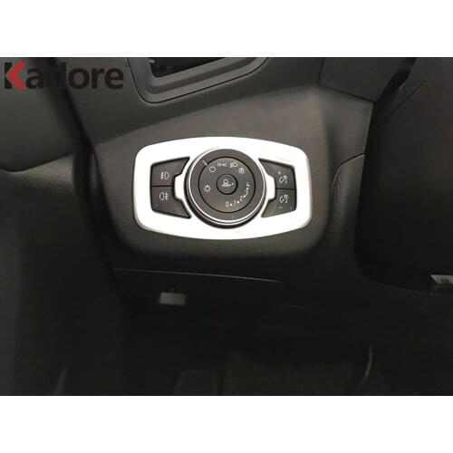 For Ford Kuga Escape 2017 2018 2019 ABS Matte Car Headlight Head Lamp Switch Decoration Cover Trim Accessories car decoration