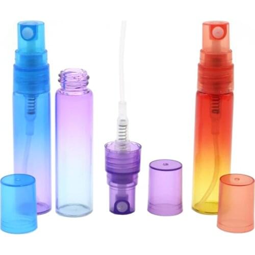 50pcs/lot 5ml perfume bottle Mist Spray Bottles Refillable Perfume Empty Tube Glass Bottles Travel clean Atomizer Rainbow Color
