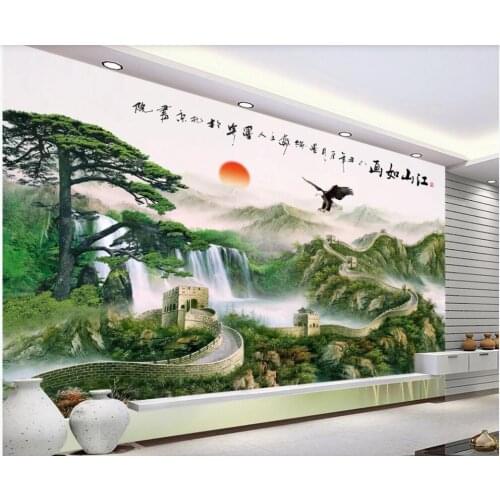 Custom photo mural 3d wallpaper Chinese style mountain great wall scenery home decor living room wallpapers for walls 3 d