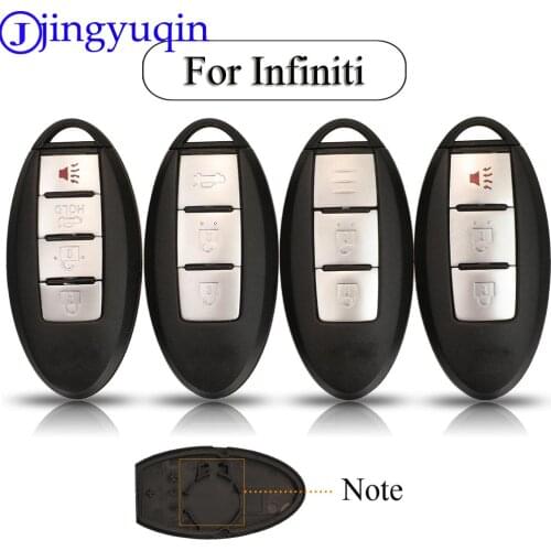 Jingyuqin 2/3/4 Buttons Remote Car Key Shell Case For Infiniti G35 G37 With Card Slot Uncut Blade Replacement