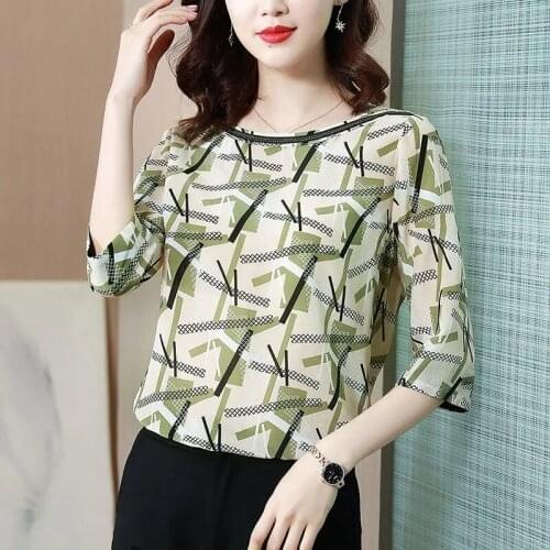 LANJING Women's Silk T-Shirts