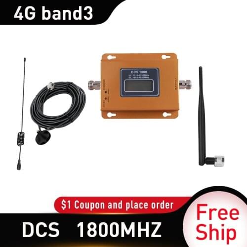 Lte DCS Band 3 4g signal booster 1800mhz repeater 4g gsm mobile signal repeater 1800mhz cellular signal amplifier with 10m cable