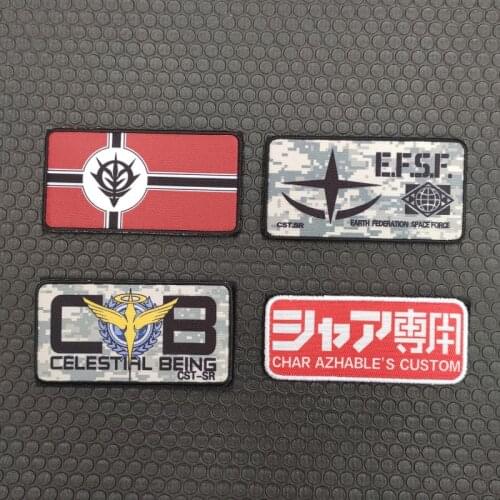 Mobile Suit Gundam 00 Patches Anime Gene Asia Summer People Organization Zeon EFSF Printed Velcro Armband Backpack Sticker
