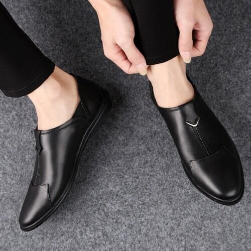 23Fashion Shoes Casual shoes breathable Leather Loafers Office Shoes For Men Driving Moccasins Comfortable Slip 896