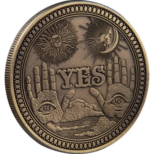Yes/No Ouija Gothic Prediction Decision Coin All Seeing Eye or Death Angel Nickel USA Morgan Dollar COIN