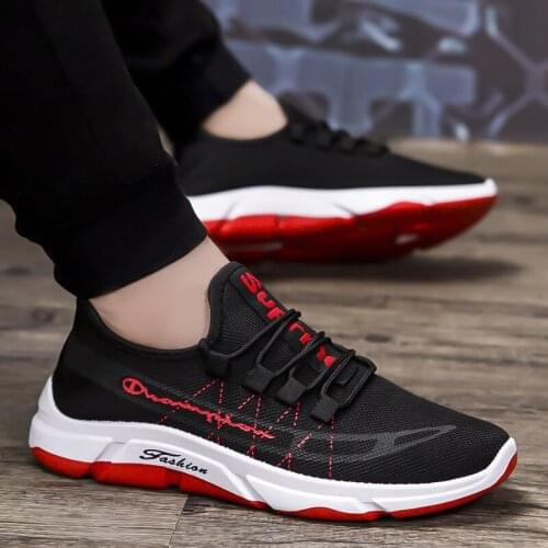 Zapatillas Hombre Sports Running Men Shoes 2021 Fashion Breathable Walking Non-Leather Casual Shoes Trendyol Black Male Sneakers
