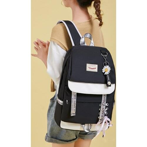 New Large Capacity Girl Schoolbag Waterproof Laptop Backpack For Middle School Students Fashion Ribbon Travel Backpacks