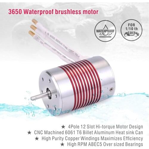 Surpass Hobby Platinum Waterproof 3650 12v 24v Trolling Motor 3100KV 3500KV 3900KV 4300KV 5200KV for 1/10 RC Car Truck
