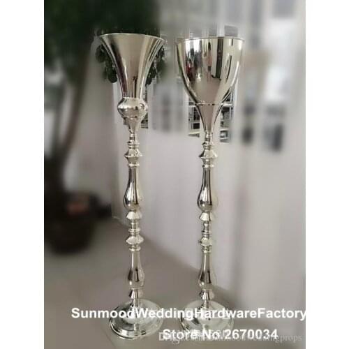 12pcsNew style Gold Candle Holders/Stand Flowers Vase/Stand Metal Candlestick Floor Vase Candelabra Wedding Centerpieces u01110