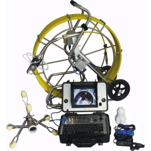 Underwater plumbing video camera for sewer drain pipe inspection with 50mm pan tilt rotation camera head / 80meters 9mm cable