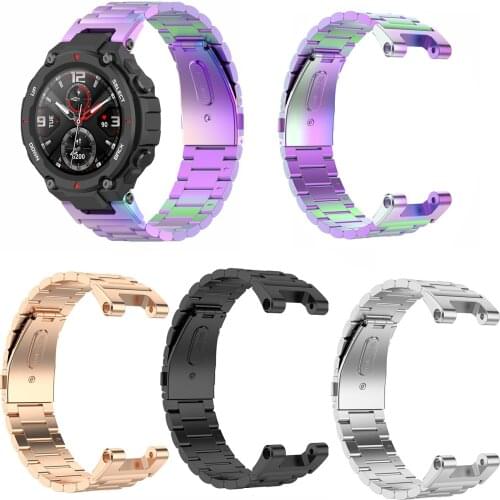 Replacement Three Beads Stainless Steel Strap for Xiaomi Huami Amazfit Ares A1908 Smart Watch Band Accessories Sports Bracelet