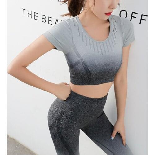 Sports Suits for Women Seamless Yoga Sports Women Ombre Sportwear Bra and Yoga Pants 2Pcs Sport Set women Womens tracksuit