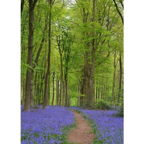 Forest Jungle Tree Purple Flower Vinyl Photography Background for Photo Studio Photo Backdrops Photobooth Shoot Photophone Props