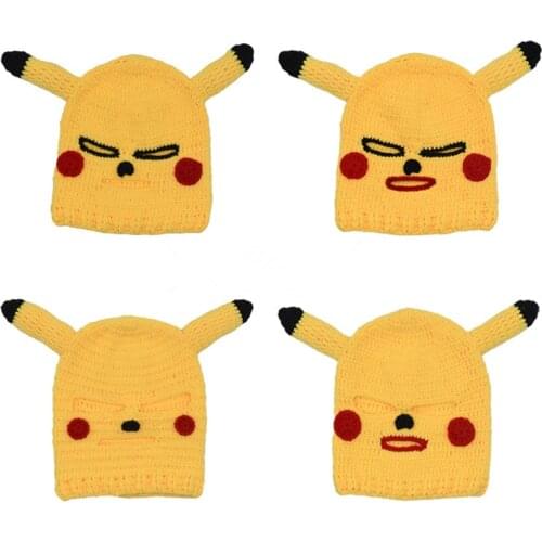 Pocket Monster Handmade Funny Novelty Animal Knitted Cap Hats Masks Beanies Halloween Party Birthday Cool Gifts basin cap