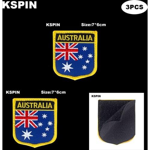 National Flag Patch Hook Loop Australia Badges Armband 3D Stick on Jacket Backpack Stickers