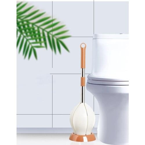 1SET Cute Self-closing Toilet Brush Holder Set Bathroom Cleaning Kit Cleaner Household Toilet Cleaning Brushes QA 008