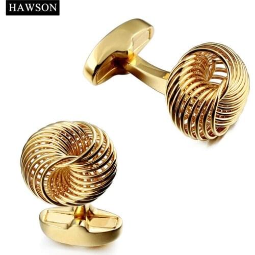 1 Pair Retail Mens Luxury Golden Plated Cufflinks Button Wedding Dress Shirt