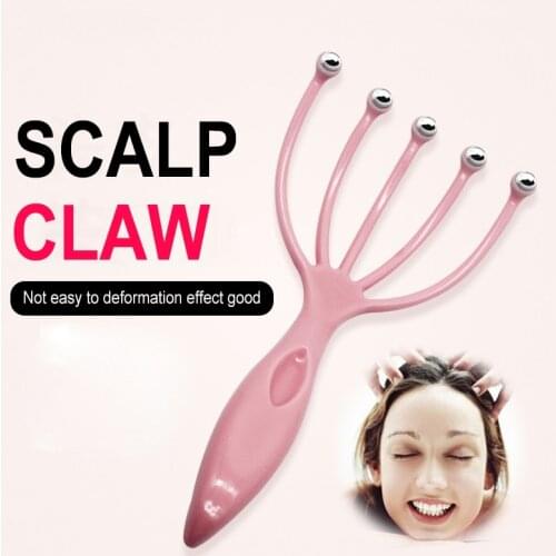 1Pcs Five Finger Head Massager Steel Ball Head Massage Relaxation Massager Hair Held SPA Scalp Neck Stress Relief Reduce Stress