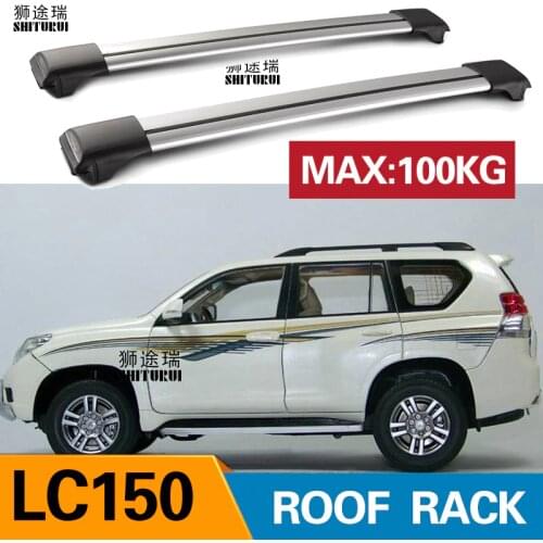 2Pcs Roof bars For TOYOTA LAND CRUISER 150 Prado 2009+2010 2012 LC150 Aluminum Alloy Side Bars Cross Rails Roof Rack Luggage