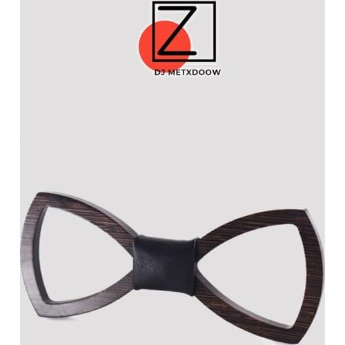 2020 European Fashion Hollow out Personality Accessory Geometric Design Wood Hip Hop Bow Tie For Men Wooden Bow tie decoration