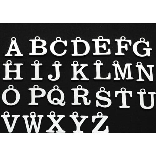 5pcs/lot 12x10 100% Stainless Steel A-Z Letter DIY Jewelry Charm Wholesale OEM order Accepted Never Fade Factory Price