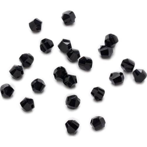 50 Piece Black Twisted Cut Faceted Crystal Glass Spacer Beads For Handmade Bracelet Necklaces DIY Jewelry Making 6-10mm