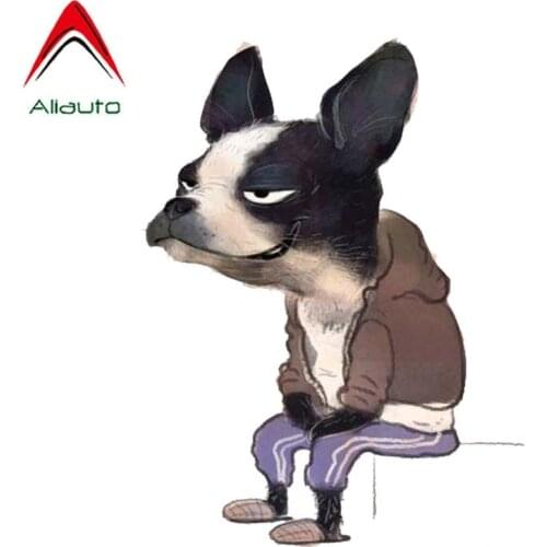 Aliauto Funny Car Sticker A Bad Smiling Dog Accessories PVC Decal for Renault Megane Opel Corsa Hyundai Creta,13cm*10cm