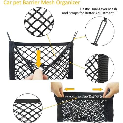 Car Organizer Net goods Storage Seat Back Stowing Tidying mesh in trunk Bag Network Interior Accessories Universal black Mesh