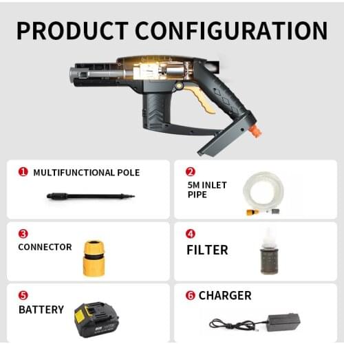 Wireless Car Washing Machine SQ-01 Small Automatic Water Gun Home Portable High Pressure Water Pump Lithium Battery Car Cleaner