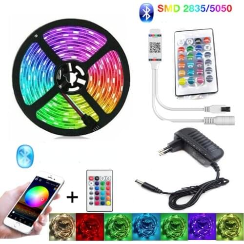 Bluetooth LED Strip Lights 20M RGB 5050 SMD Flexible Ribbon Waterproof RGB LED Light 5M 10M Tape Diode DC 12V Bluetooth Control