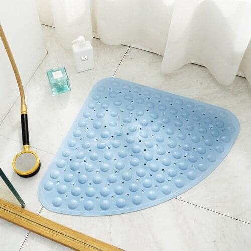 Bathroom Antislip Mat Household Toilet Bathroom Foot Mat Shower Toilet Antidrop Mat with Suction Cup Mat Sector Shape