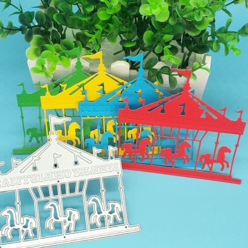 Childrens toys, merry-go-round, playground metal cutting mold, scrapbook photo album decoration DIY handmade art