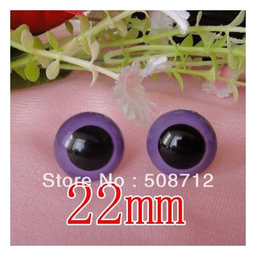 Fress ship!!!100pcs/lot 22mm purple color pupil toy eyes/ safety eyes with PLASTIC lock-washers/Doll toy doll eyes