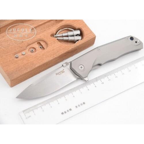 JUFULE Steellion TRE M390 carbon fiber Titanium ball bearing Tactical Flipper folding camp outdoor EDC tool dinner kitchen knife