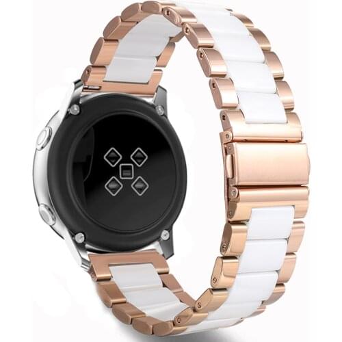 Ceramic strap Compatible with Samsung Galaxy Watch 3 46mm/Huawei watch GT2/Amazfit GTR 47mm metal Bracelet strap for 22mm band