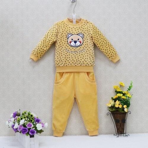 Little Q Velour Sports Childrens Clothes set Baby Causal Long Sleeve Blouse+Long Pants 2pcs/set Clothing sets Kids Sleepwear