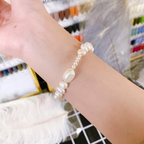 Liemjee Irregular Pearl S925 Silver Bracelet All-Match Fashion Luxury Jewelry For Women Feature Namour Charm Gift All Seasons
